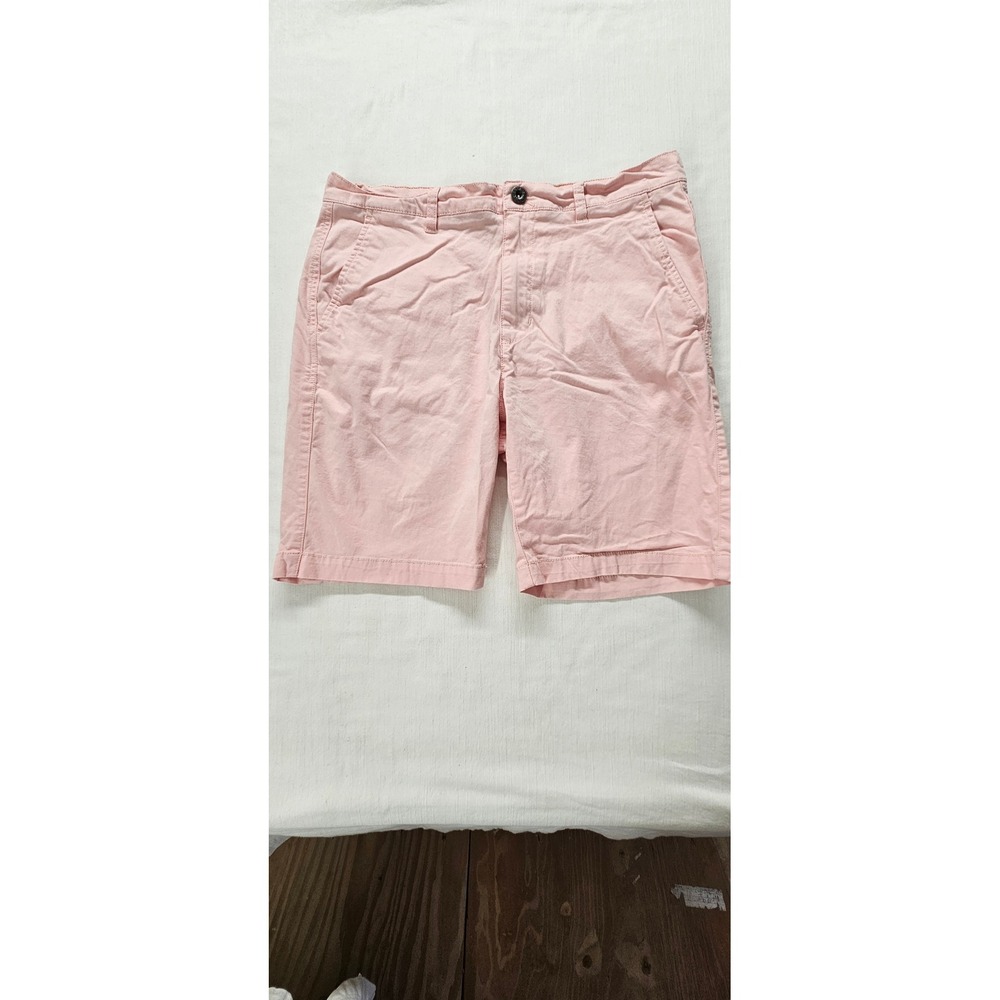 Free Planet Mens Stretch Chino Shorts Pink Size 32 Casual Summer Flat Front